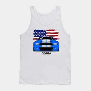 Front Stang Cobra GT 500 Blue White Tank Top